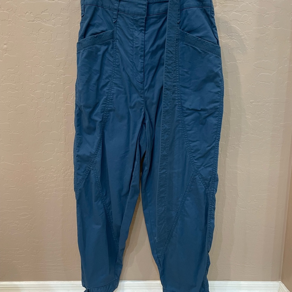 Anthropologie Blue Paper Bag Pants